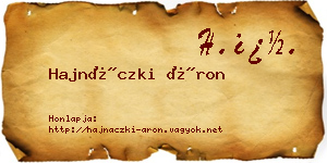 Hajnáczki Áron névjegykártya
