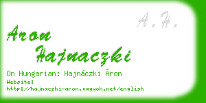 aron hajnaczki business card
